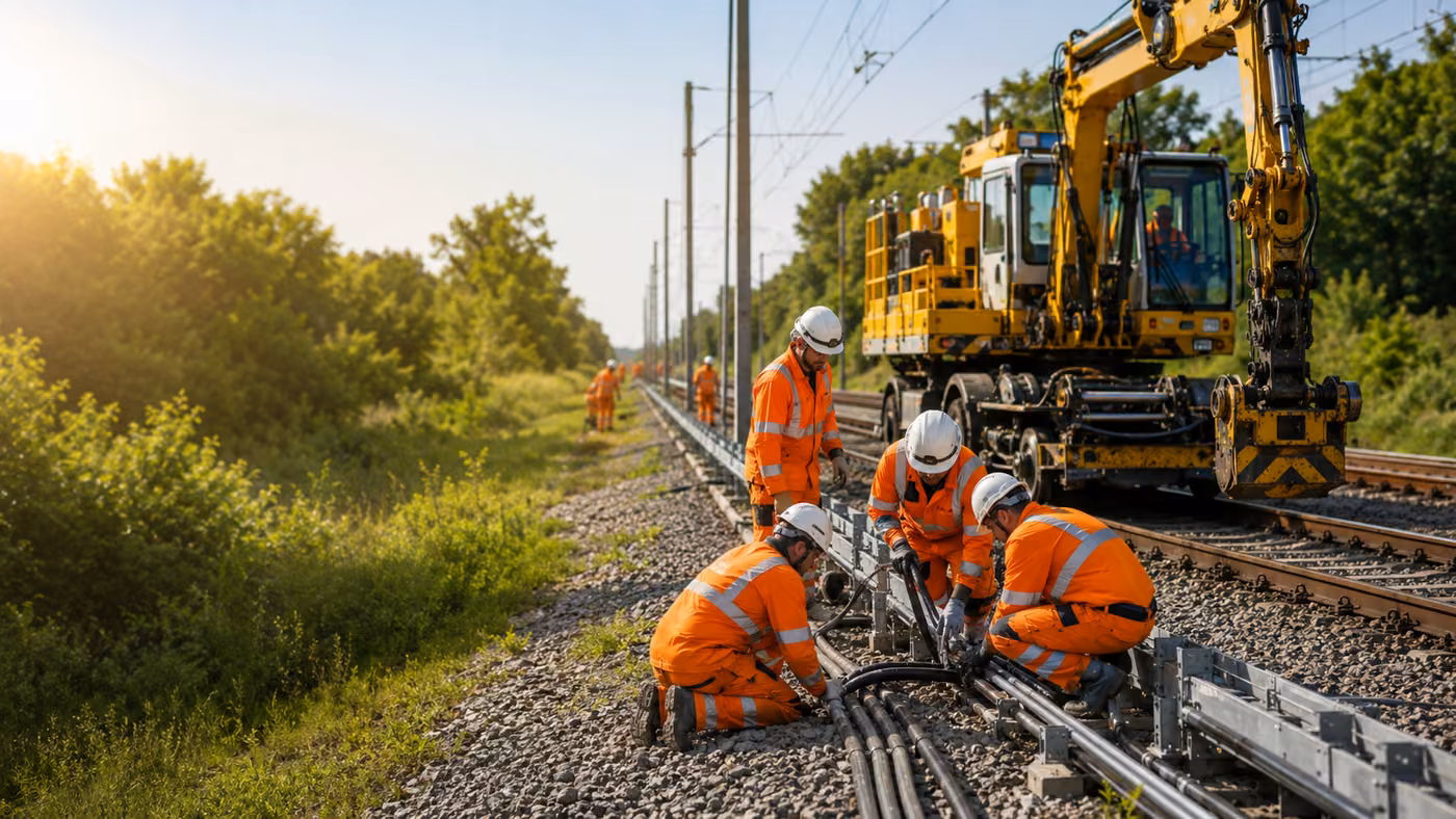 Cable civil works along the rail corridor